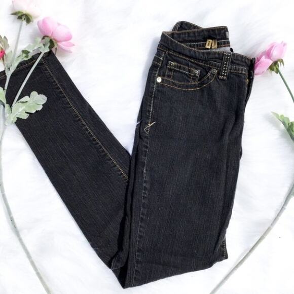 Nine West Size 6 Dark Straight Leg Black Jeans 27 - Picture 1 of 8